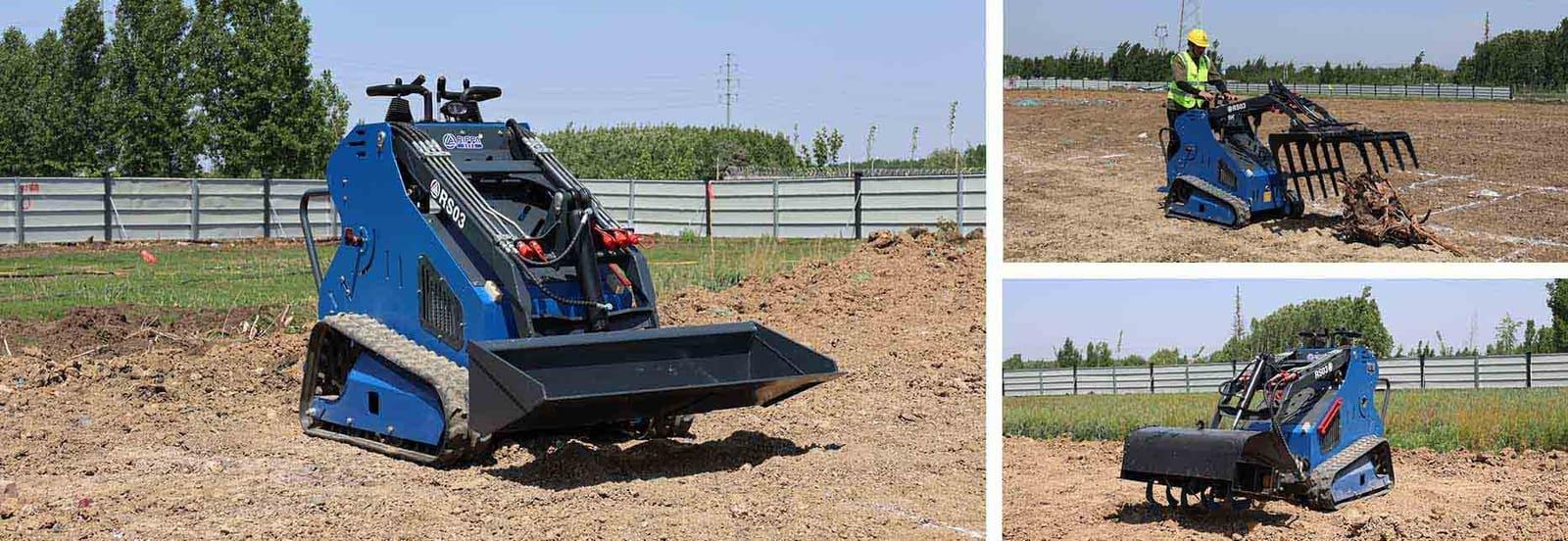 Skid steer loader at work